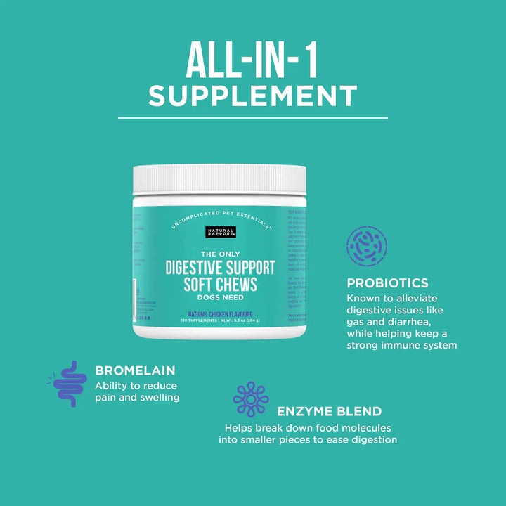 Natural Rapport - The Only Digestive Support Soft Chews Dogs Need