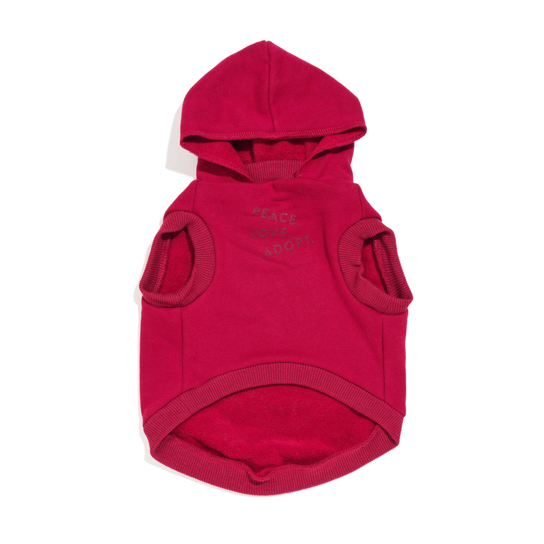 Found My Animal - BIG FULL HEART ANIMAL HOODIE, TOMATO + BURGUNDY: XS