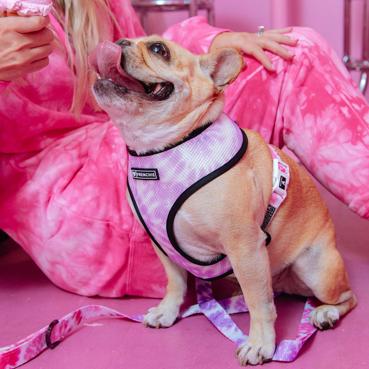 Frenchie - Frenchie Duo Reversible Harness - Pink Tie Dye: XS