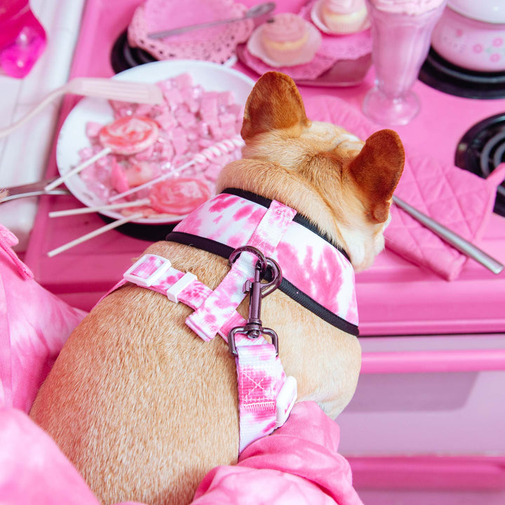 Frenchie - Frenchie Duo Reversible Harness - Pink Tie Dye: XS