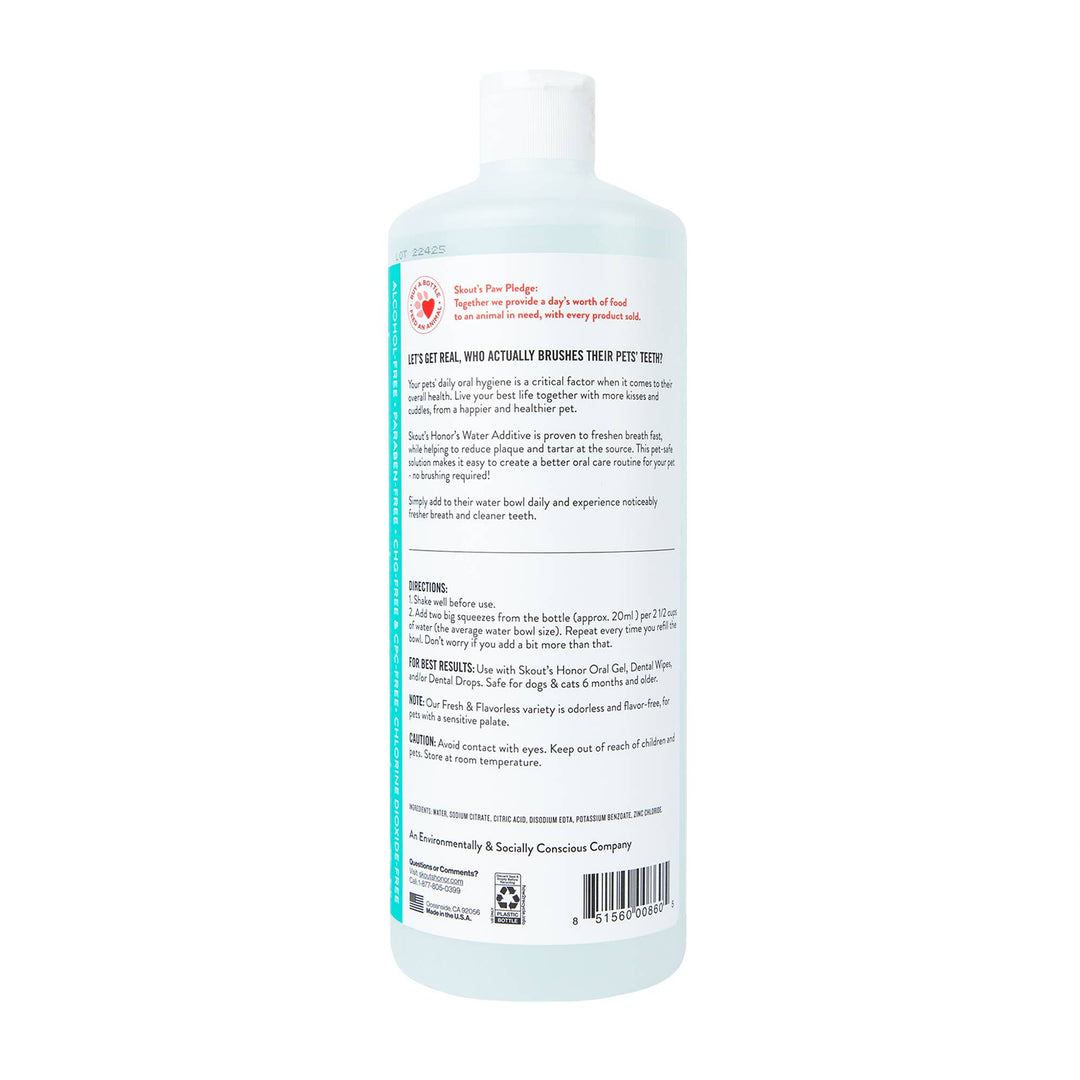 Pet Palette Distribution - Skout's Honor Oral Care Water Additive: Flavorless 32 oz
