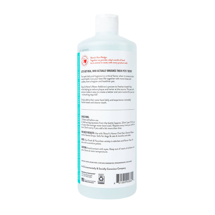 Pet Palette Distribution - Skout's Honor Oral Care Water Additive: Flavorless 32 oz