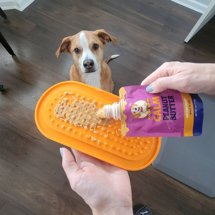Poochie Butter - 4oz Dog Calming Butter + Oval Lick Mat