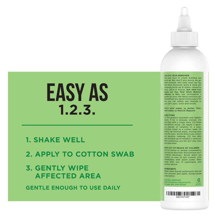 Natural Rapport - The Only Eye Tear Stain Remover Dogs Need: 3 ounce
