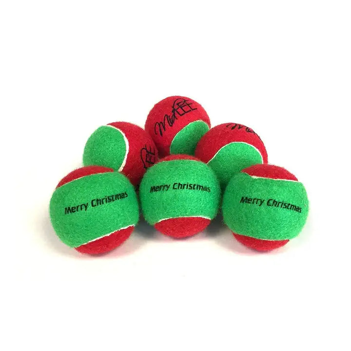 Midlee Designs - Midlee Christmas 2.5" Dog Tennis Balls with Squeaker- 6pk