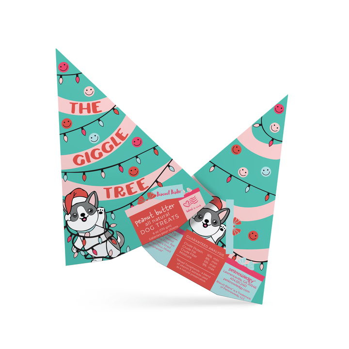 Spunky Pup - The Giggle Tree, Holiday Dog Treats, Peanut Butter, 6 oz