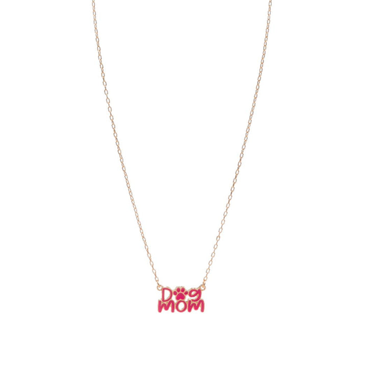 Fashion City - DOG MOM Enamel Charm Necklace: ONE SIZE / LPK