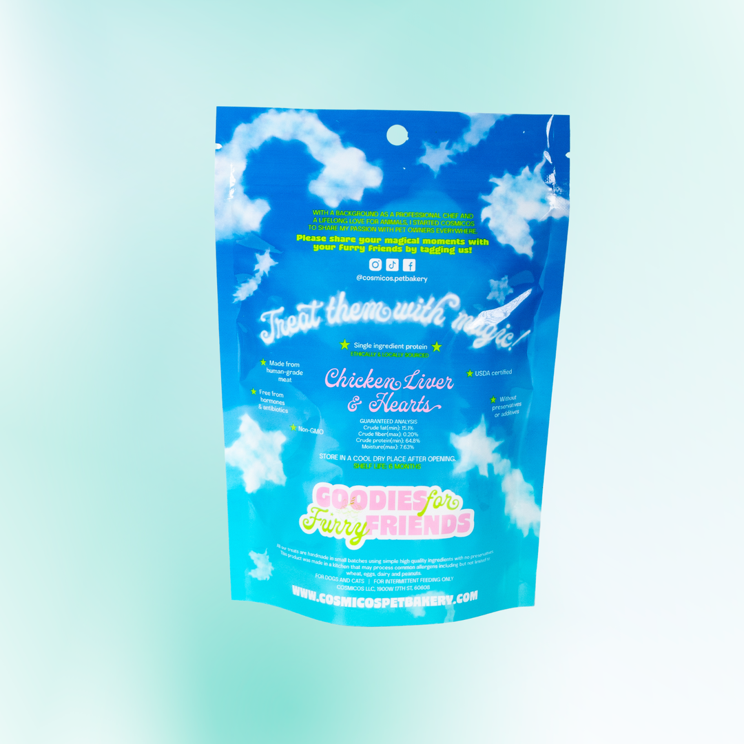 Cosmicos Pet Bakery - Chicken Liver & Hearts Snackies | Treats for Cats and Dogs