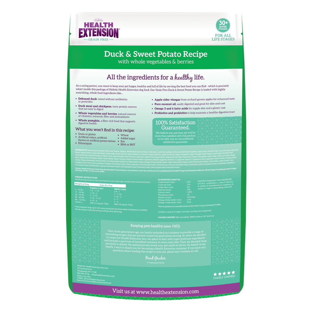 Health Extension Pet Care - Grain Free Duck & Sweet Potato Recipe: 4 lbs