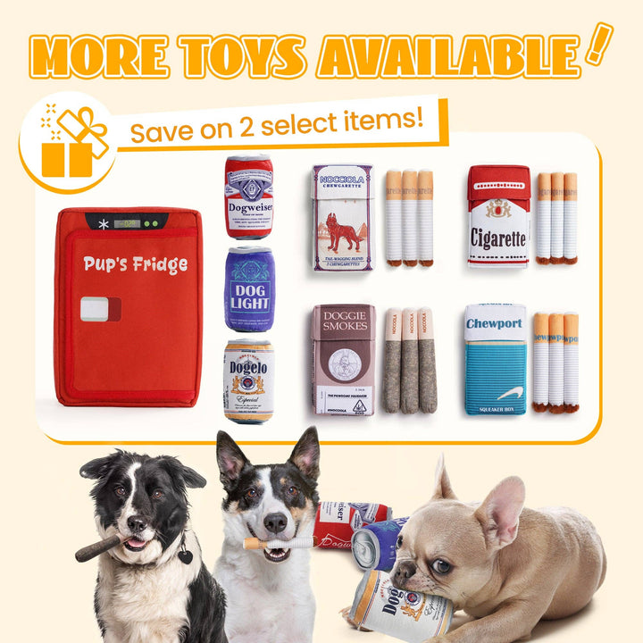 Nocciola - 3 Packs Funny Beer Dog Toys with a Fridge