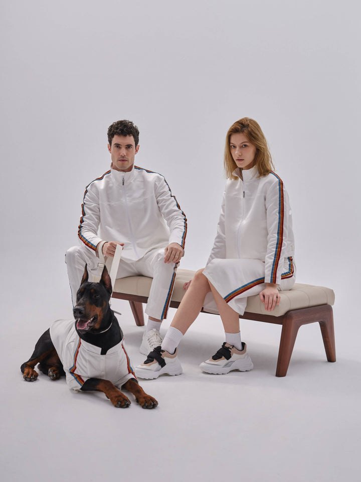 PEHOM - Pet Velvet Striped Jacket: S