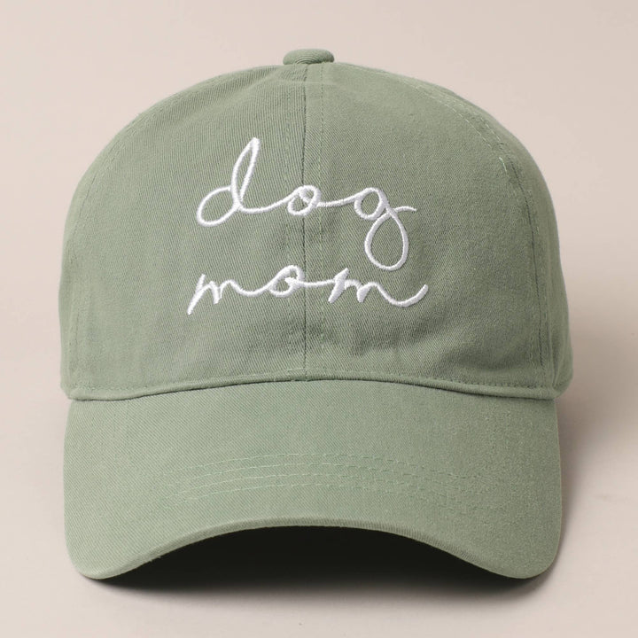 Fashion City - Dog Mom Lettering Embroidery Baseball Cap: One Size / CLAY