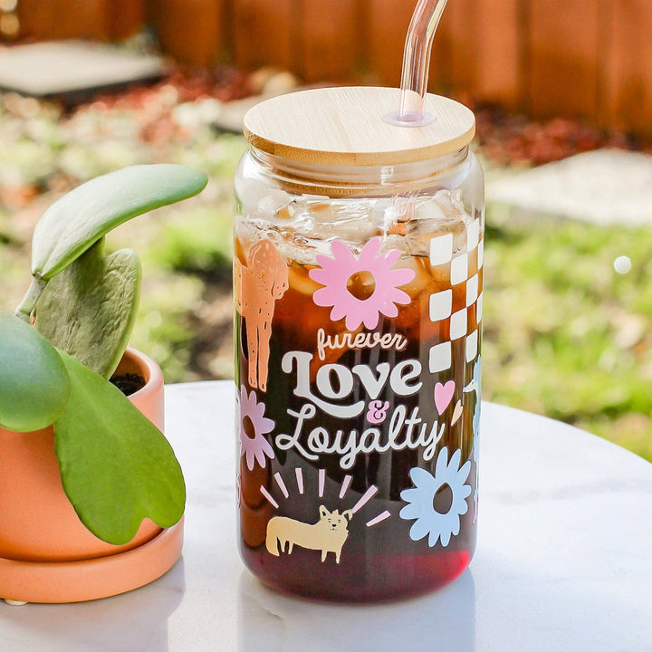 Bop Pop Pets - Furever Love & Loyalty Glass with Glass Straw