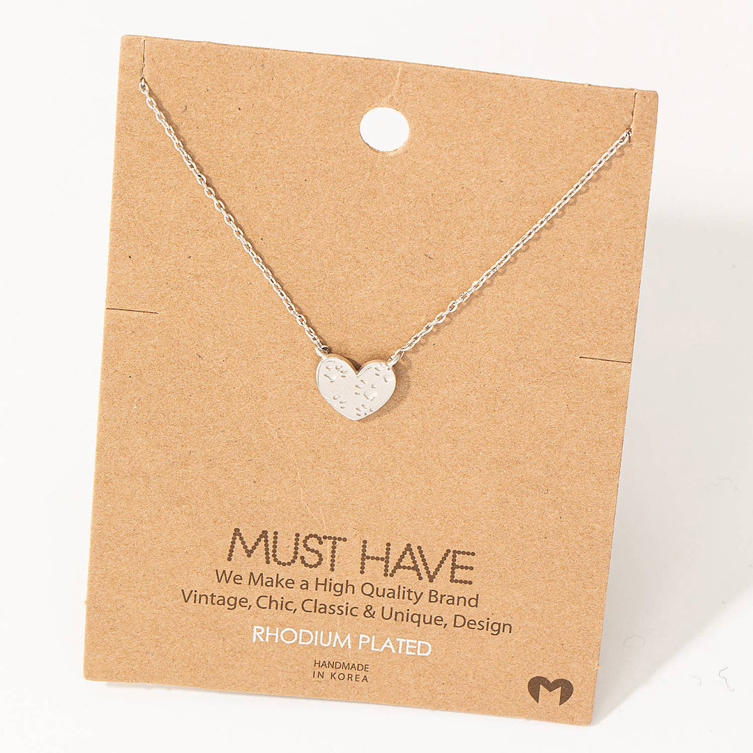 Fame Accessories - Dog Paw Heart Pendant Necklace: G