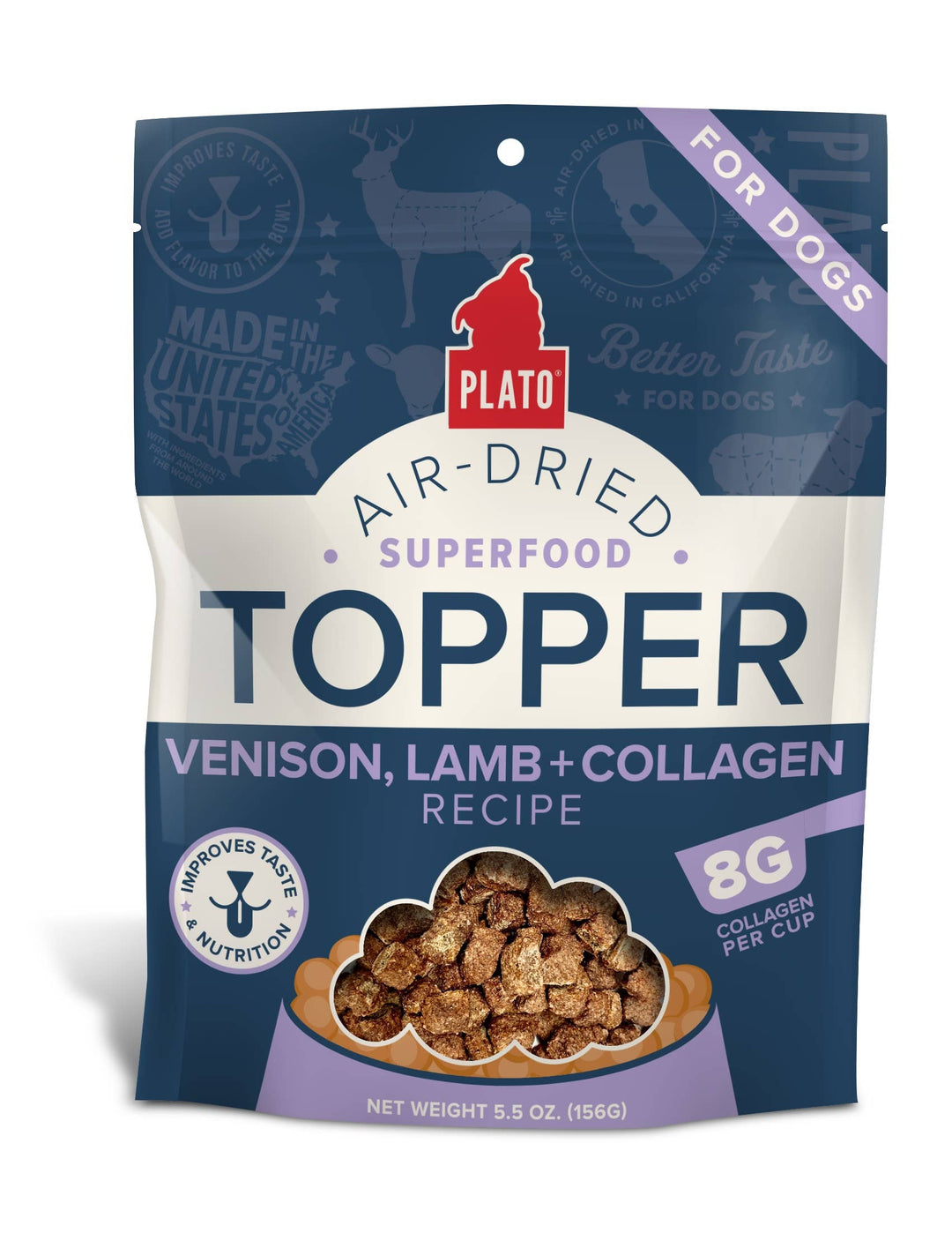 Pet Palette Distribution - Plato Food Topper Venison, Lamb & Collagen Recipe 5.5oz