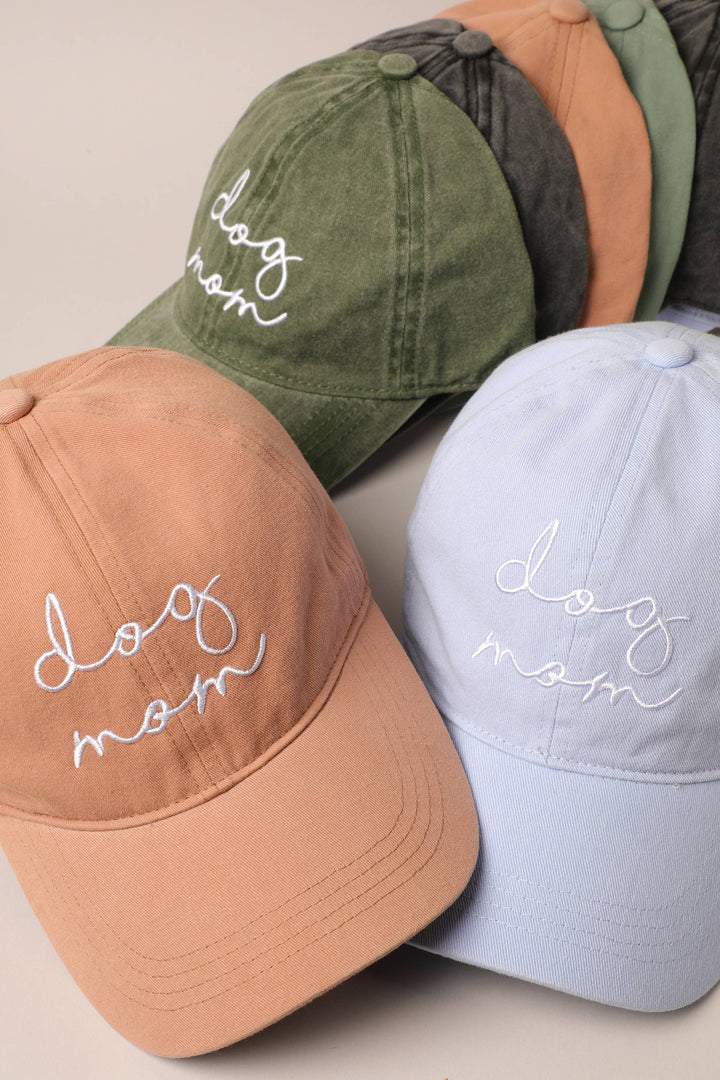 Fashion City - Dog Mom Lettering Embroidery Baseball Cap: One Size / CLAY