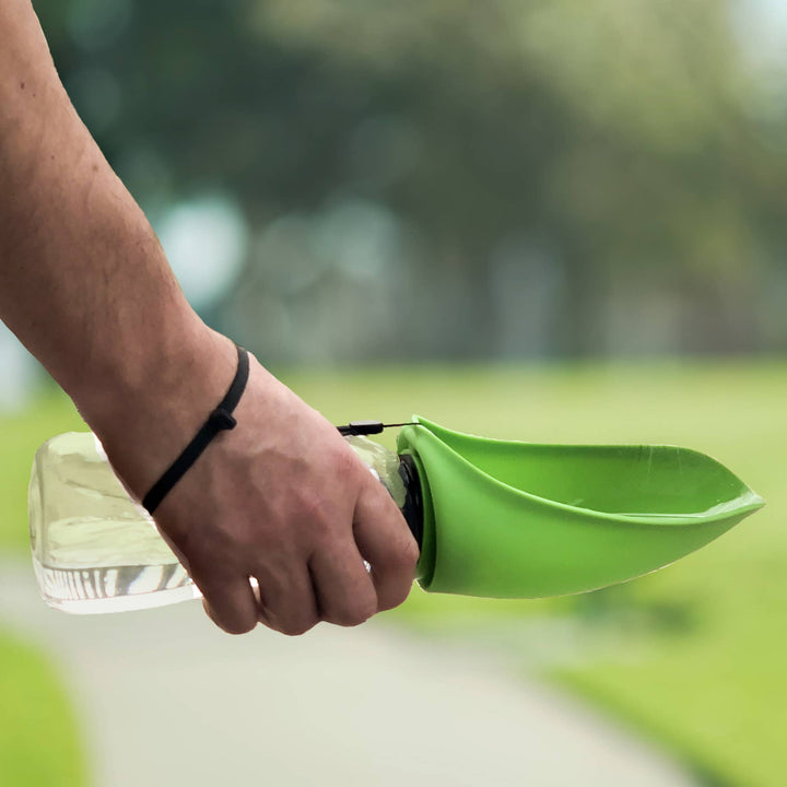 Flipo Group, Ltd. - Fold-A-Bowl Portable Pet Water Bottle & Bowl: Green