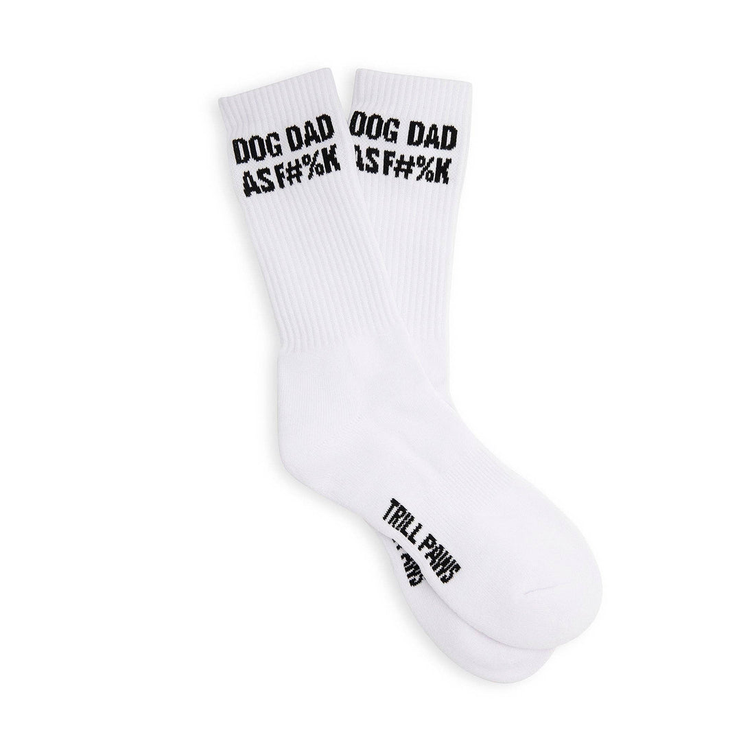 Trill Paws - Dog Dad AF Striped Socks - Black: One size