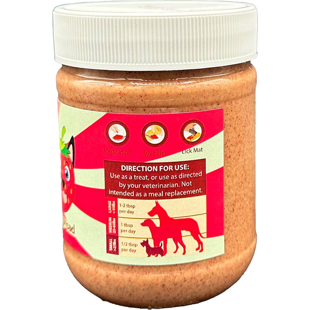 Poochie Butter - 12oz Strawberry Flavored Dog Peanut Butter Jar