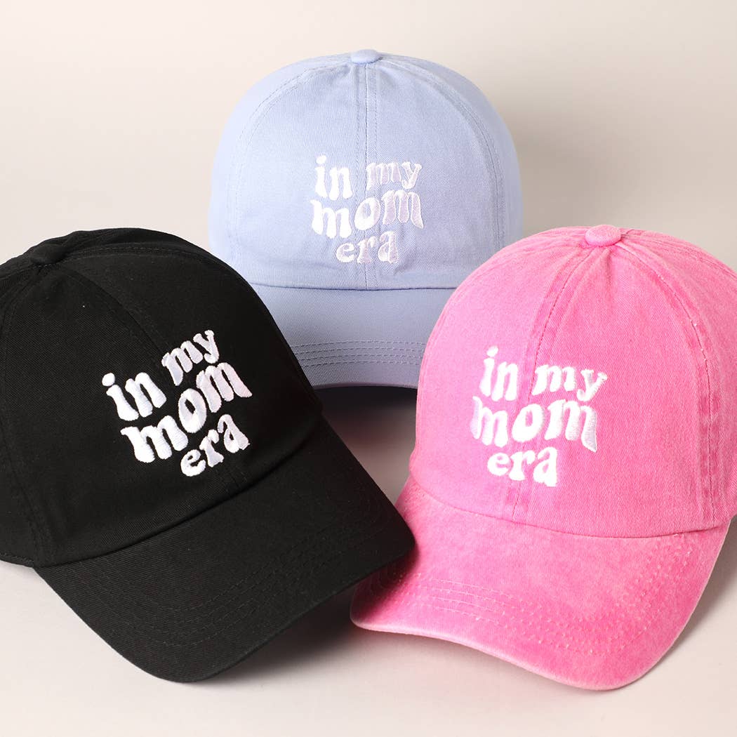 Fashion City - Embroidered Letters In My Mom Era Baseball Cap: ONE SIZE / HOT PINK