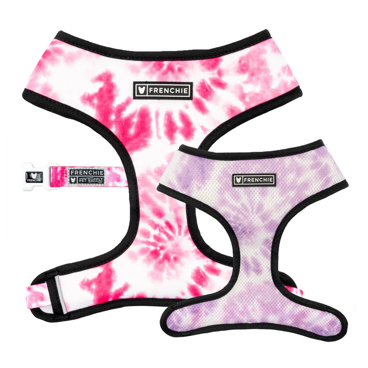 Frenchie - Frenchie Duo Reversible Harness - Pink Tie Dye: XS