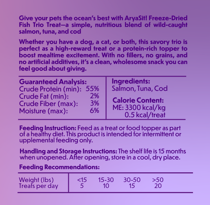 Arya Sit! - Freeze-Dried Fish Trio