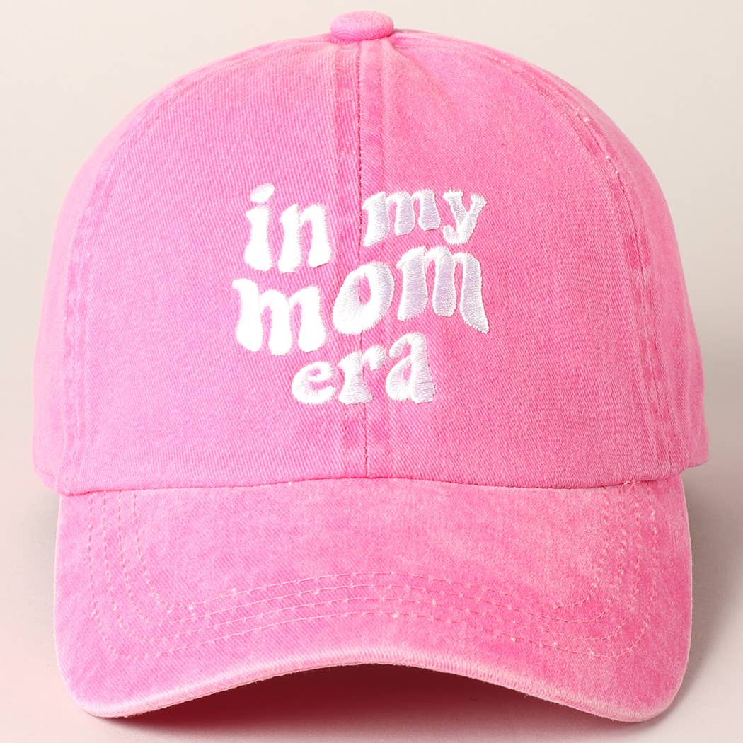 Fashion City - Embroidered Letters In My Mom Era Baseball Cap: ONE SIZE / Black