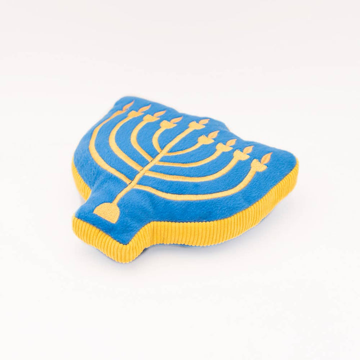 ZippyPaws - Hanukkah Squeakie Pattiez - Menorah - Holiday Dog Toy