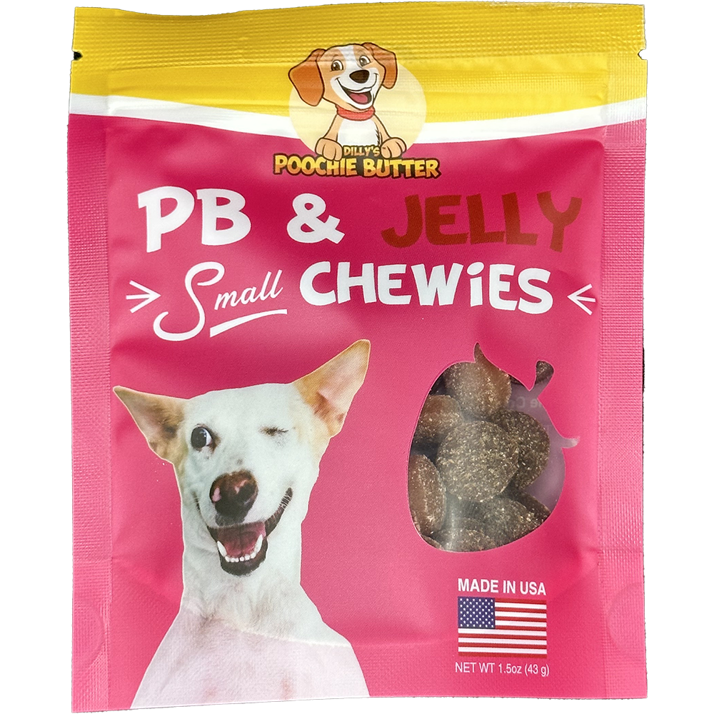 Poochie Butter - 8oz Peanut Butter & Jelly Small Chewy Dog Treats: 8oz