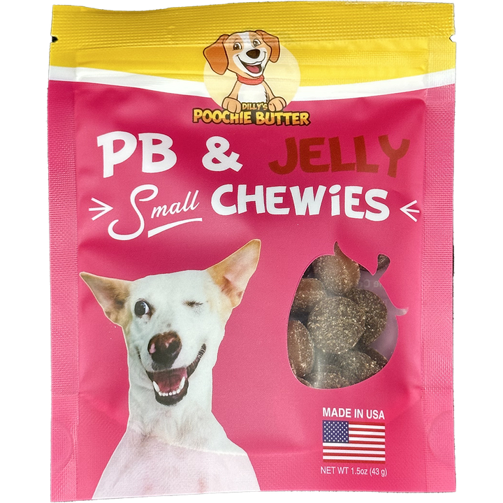 Poochie Butter - 8oz Peanut Butter & Jelly Small Chewy Dog Treats: 8oz