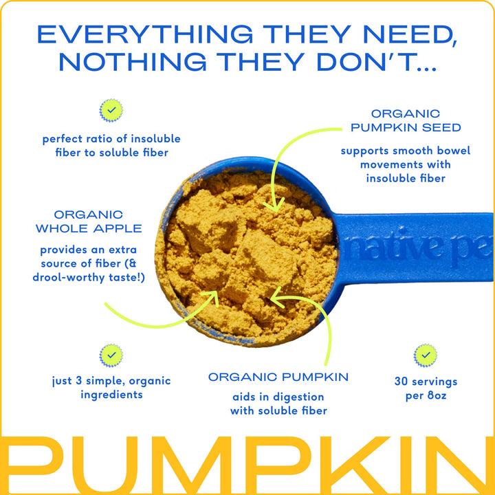 Native Pet - Organic Pumpkin Fiber Powder, Digestive Supplement for Dogs: 8 oz