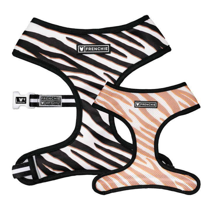 Frenchie - Frenchie Duo Reversible Harness - Zebra: Xsmall