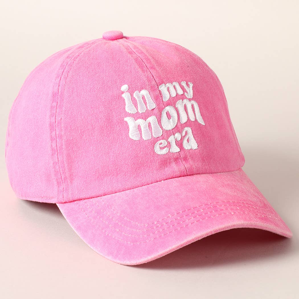 Fashion City - Embroidered Letters In My Mom Era Baseball Cap: ONE SIZE / HOT PINK