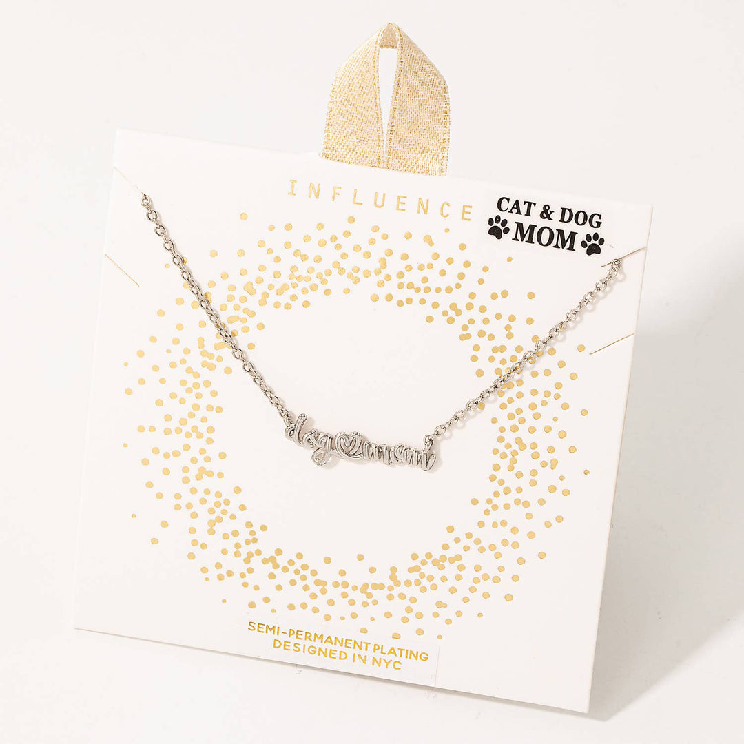Fame Accessories - Handwritten Dog Mom Charm Necklace: G