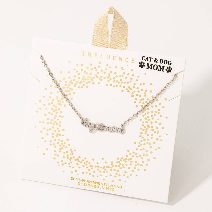 Fame Accessories - Handwritten Dog Mom Charm Necklace: G