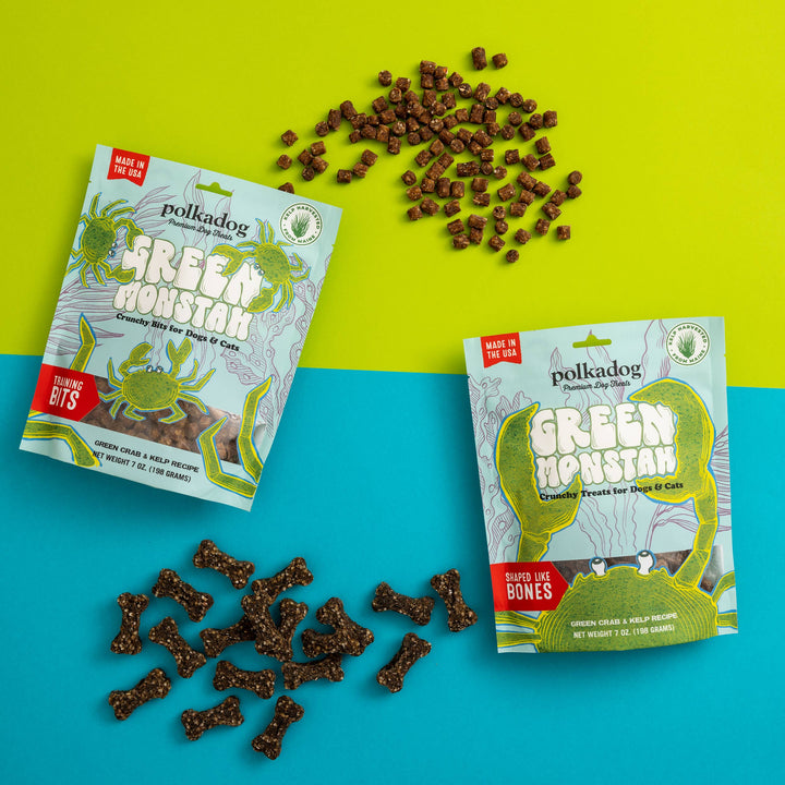 Pet Palette Distribution - Polkadog Green Monstah Bone Shaped Crunchy Dog & Cat Treats