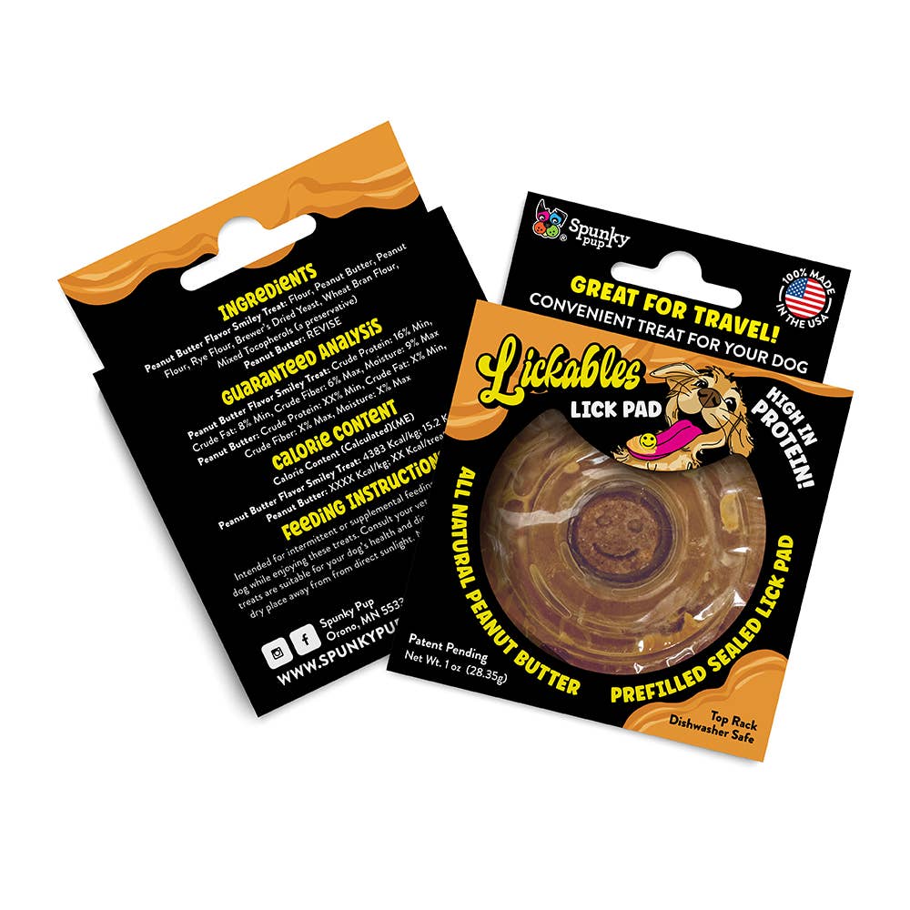 Spunky Pup - Lickables - Peanut Butter Filled Lick Pad: 1 Pack