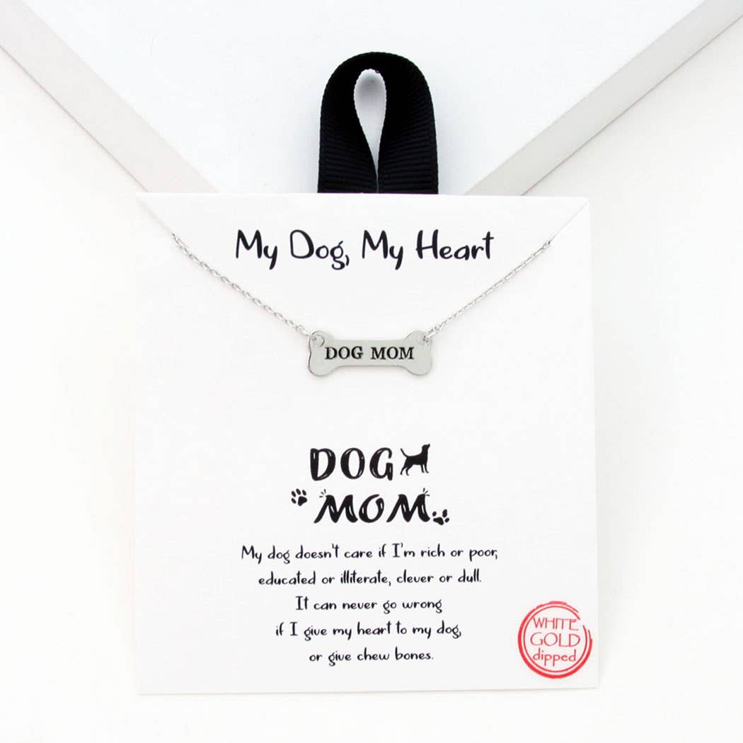 Fashion City - Gold-Dipped DOG MOM Pendant Necklace: ONE SIZE / GDBLK