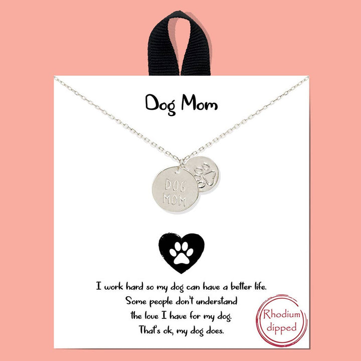 Fashion City - Gold-Dipped Dog Mom Charm Necklace: ONE SIZE / RH