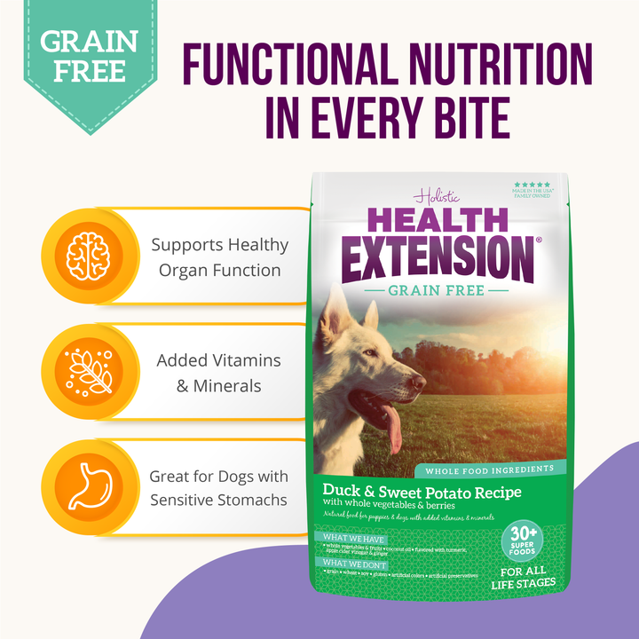 Health Extension Pet Care - Grain Free Duck & Sweet Potato Recipe: 4 lbs