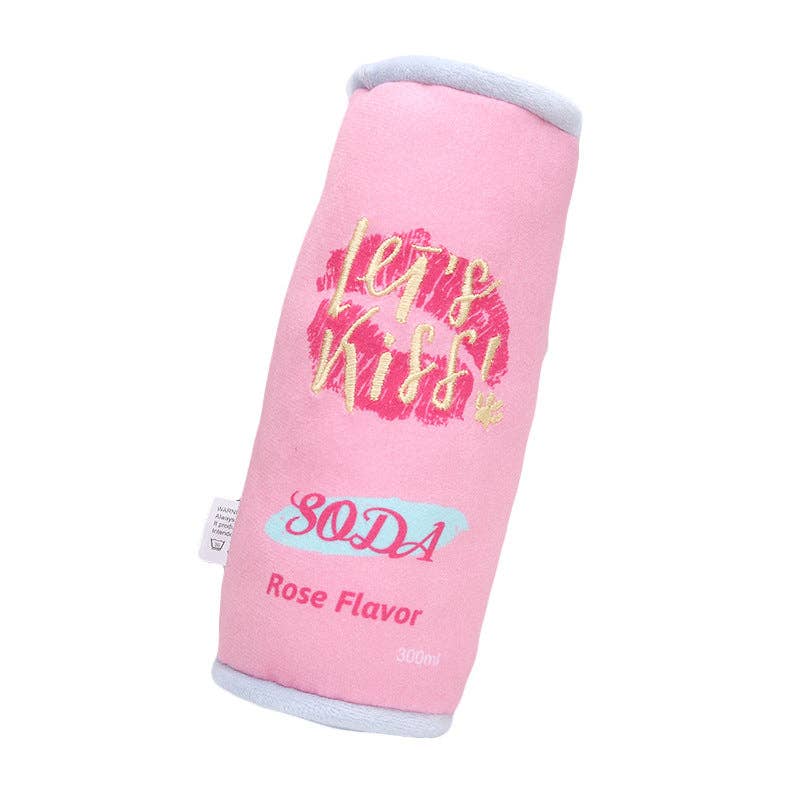 Cheerhunting - Petkin - Soda Dog Squeaky Toy: Pink