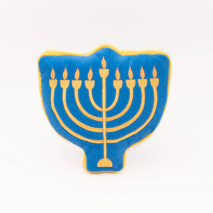 ZippyPaws - Hanukkah Squeakie Pattiez - Menorah - Holiday Dog Toy