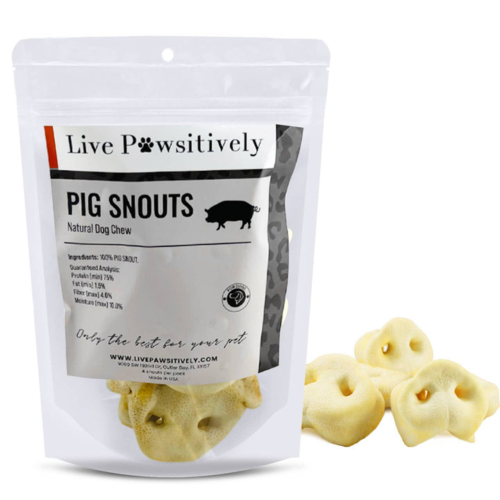 Live Pawsitive - Pig Snout 4 Pack - Natural dog chew 