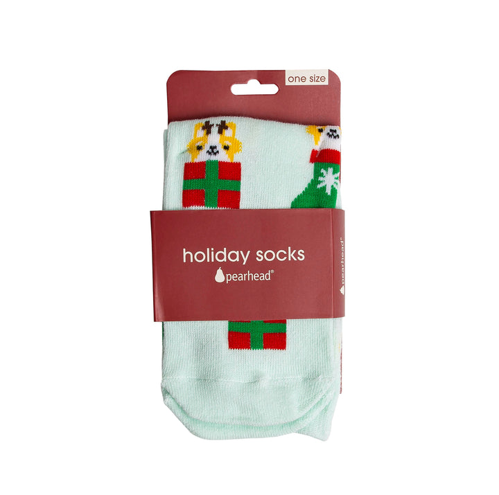 Pet Palette Distribution - Pearhead Corgi Holiday Socks Green One Size