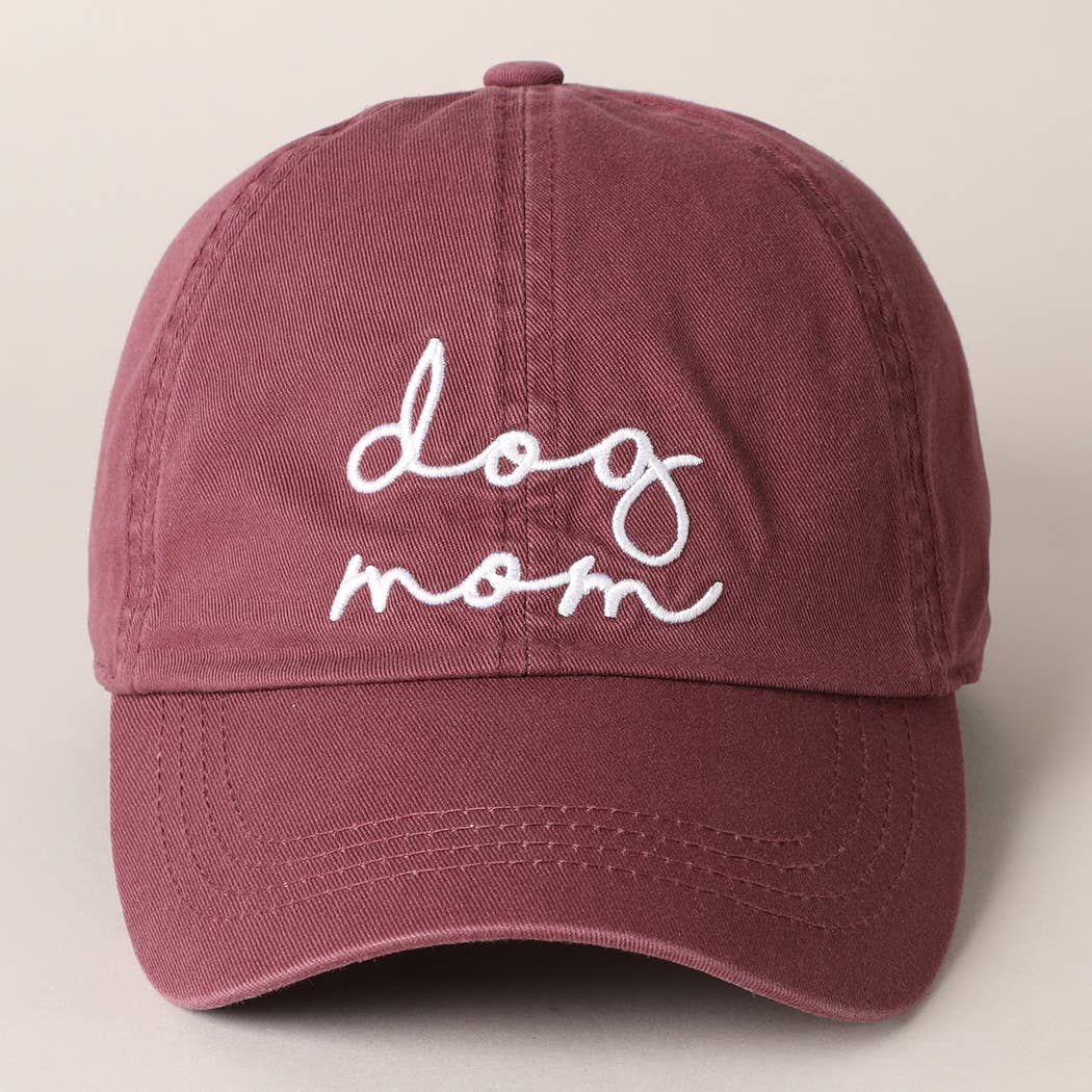 Fashion City - Dog Mom Lettering Embroidery Baseball Cap: One Size / NAVY