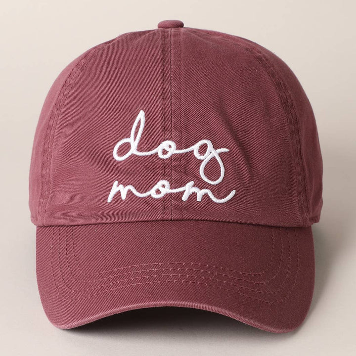 Fashion City - Dog Mom Lettering Embroidery Baseball Cap: One Size / NAVY