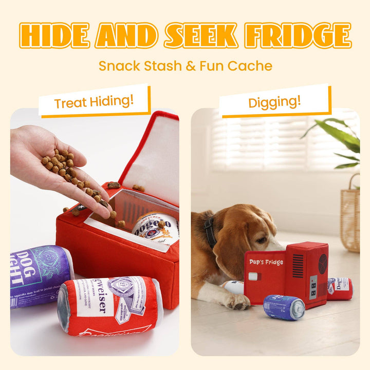 Nocciola - 3 Packs Funny Beer Dog Toys with a Fridge