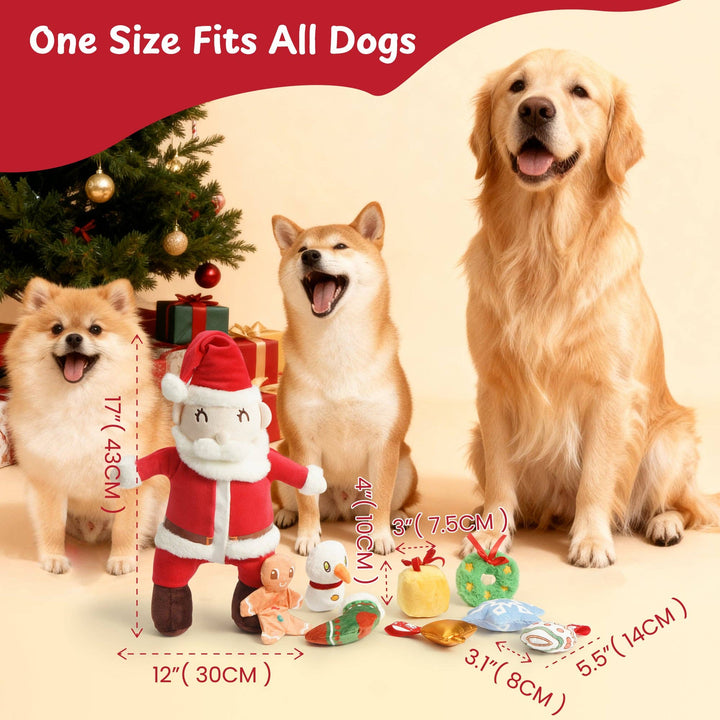 Nocciola - Nocciola Hide and Seek Christmas Santa Dog Toys