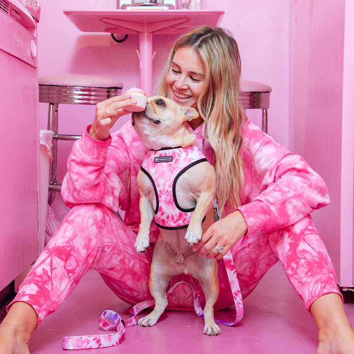 Frenchie - Frenchie Duo Reversible Harness - Pink Tie Dye: XS