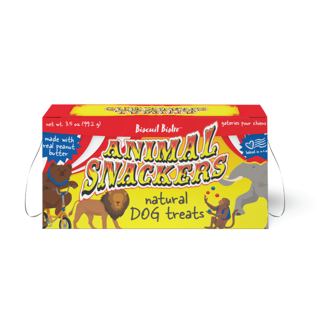 Petknowledgy by Spunky Pup - Animal Snackers - Peanut Butter Dog Treats - 3.5 oz